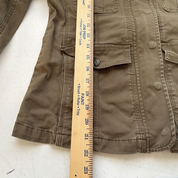 KENSIE JEANS Jacket Army Green Military Style Utility Denim Pockets - Picture 5 of 8